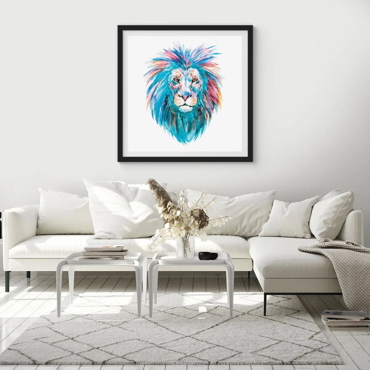 Póster en marco negro - Aura electrizante - 40x40 cm