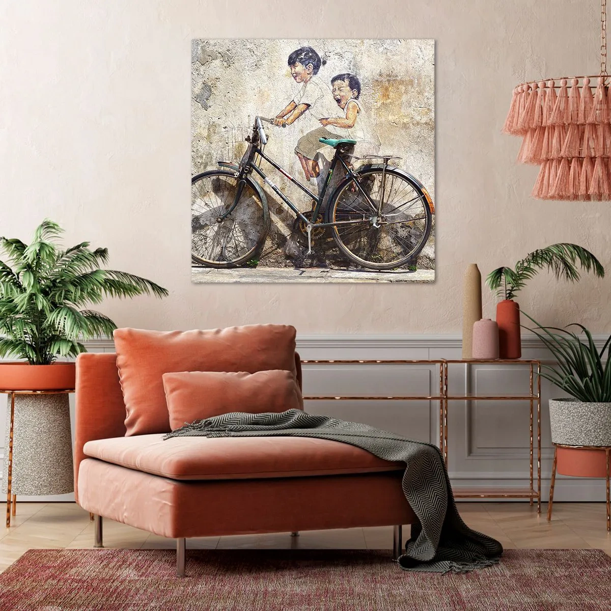 Cuadro sobre lienzo - Impresión de Imagen - ¿Verdadero o falso? - 40x40 cm