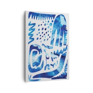 Cuadro sobre lienzo - Impresión de Imagen - Patrón abstracto en tonos azules - 70x100cm - Vuelta a las raíces - Decoración de pared moderna para salón y dormitorio ARTTOR