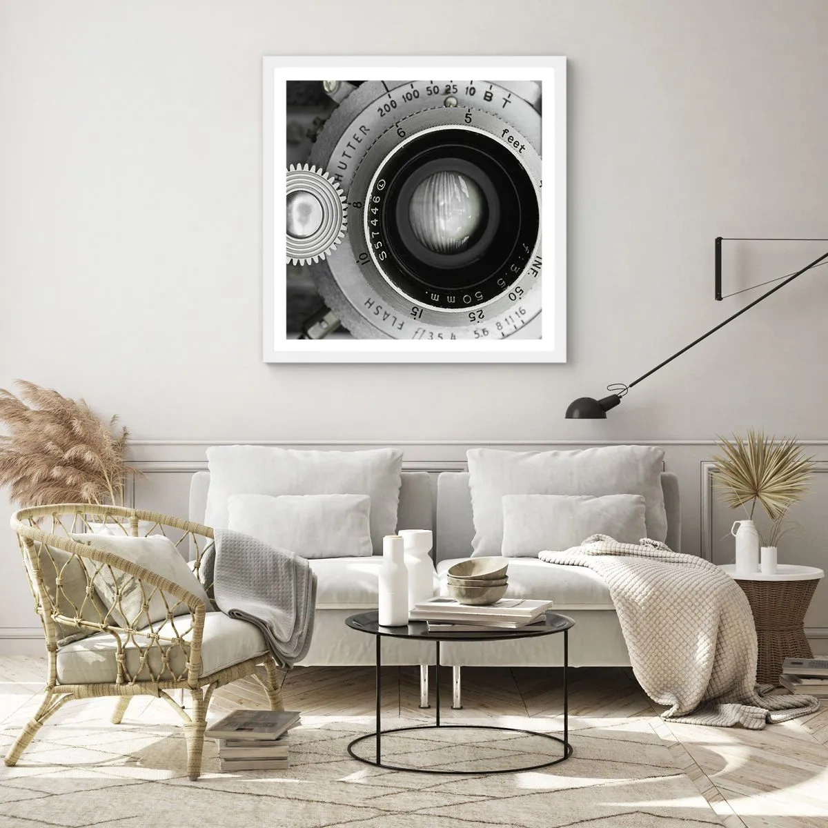 Póster en marco blanco - Una historia de Hollywood - 50x50 cm