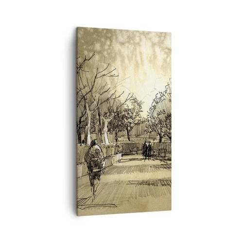 Cuadro sobre lienzo - Impresión de Imagen - Un momento hecho a pluma - 45x80 cm
