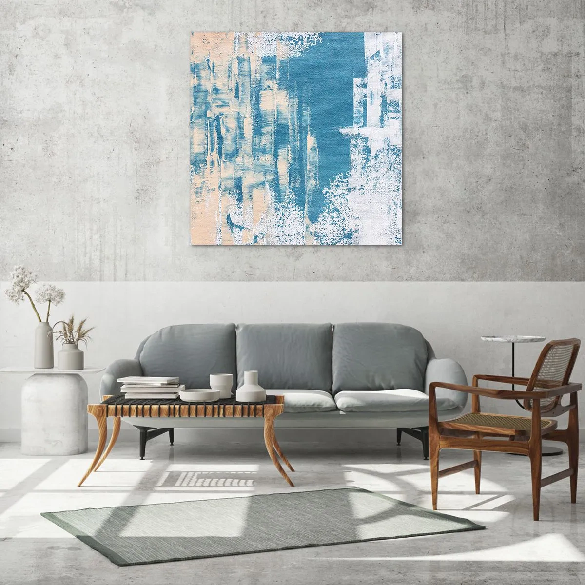 Cuadro sobre vidrio - Impresiones sobre Vidrio - A través de un carámbano - 70x70 cm