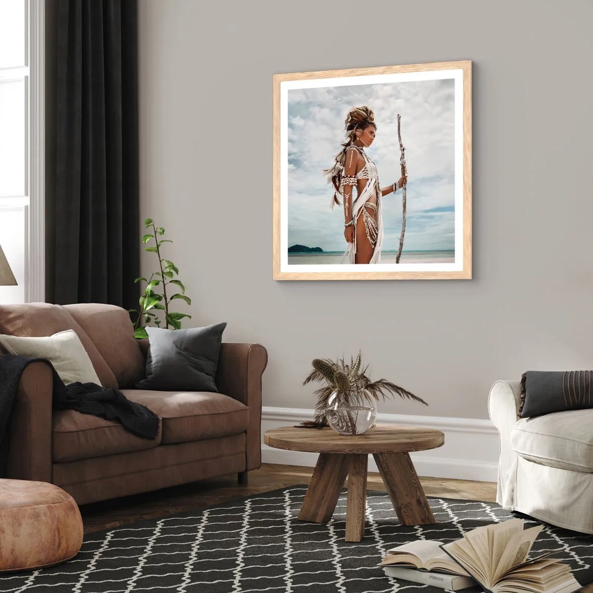 Póster en marco roble claro - Reina de los trópicos - 40x40 cm