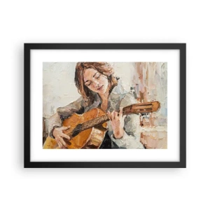 Póster en marco negro - Concierto de guitarra y corazón joven - 40x30 cm