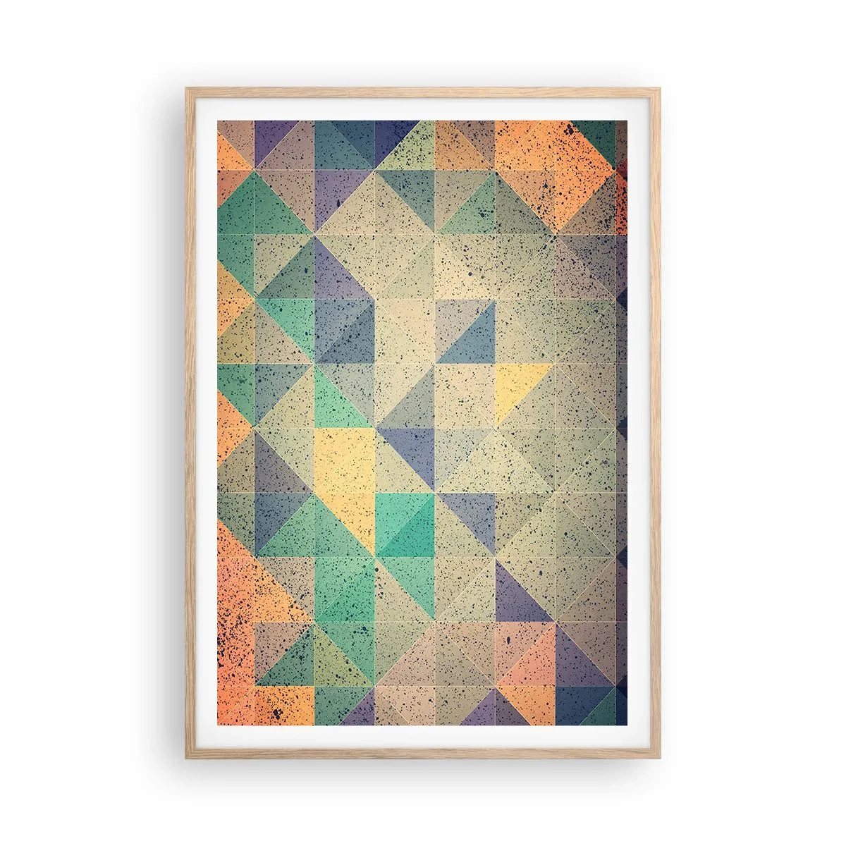 Póster en marco roble claro - República de los triángulos - 70x100 cm