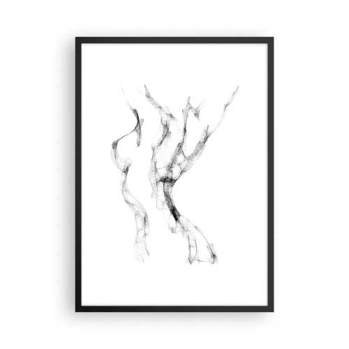 Póster en marco negro - Composición abstracta en minimalismo en blanco y negro - 50x70cm - Hermosa y fuerte - Decoración de pared moderna para salón y dormitorio ARTTOR