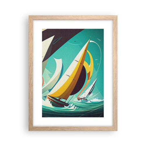 Póster en marco roble claro - Afrontar los elementos - 30x40 cm