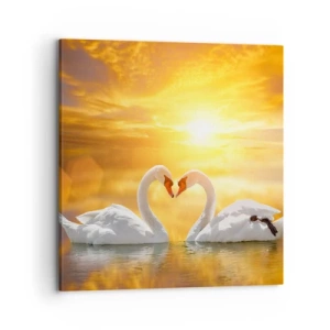 Cuadro sobre lienzo - Impresión de Imagen - Corazón es la palabra más bella del mundo... - 70x70 cm