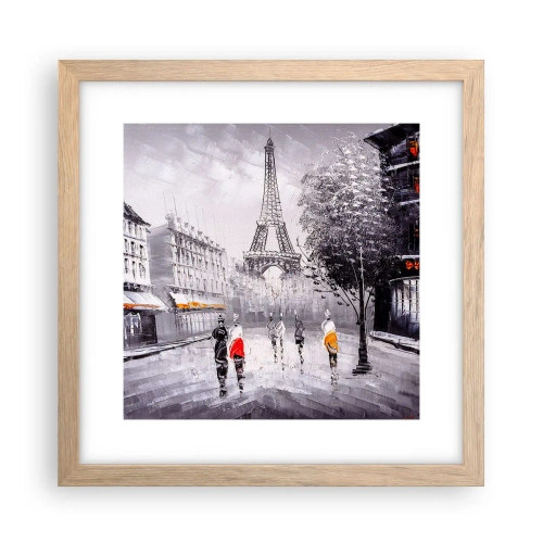 Póster en marco roble claro - Un paseo parisino - 30x30 cm