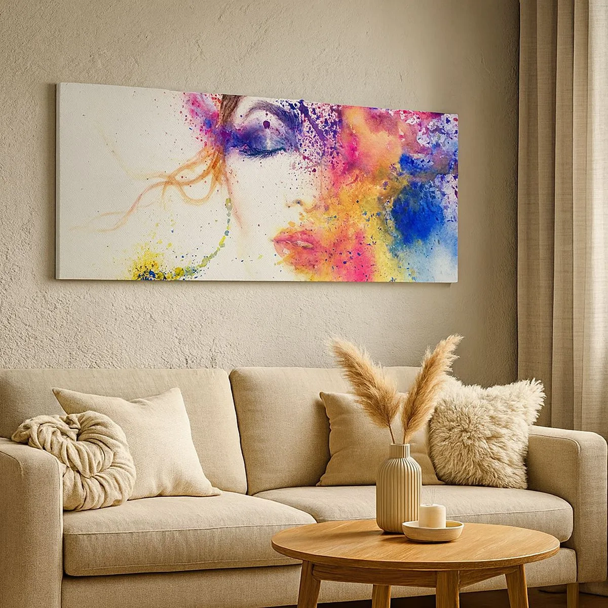 Cuadro sobre lienzo - Impresión de Imagen - Vértigo del arco iris - 100x40 cm