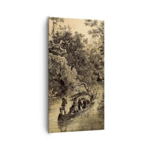Cuadro sobre lienzo - Impresión de Imagen - Expedición a la fuente - 65x120 cm