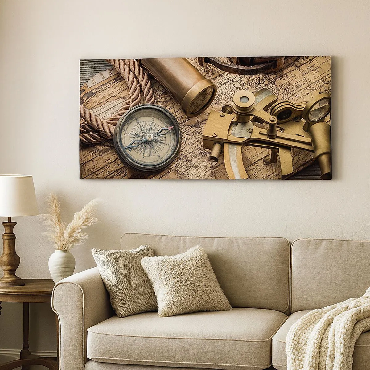 Cuadro sobre lienzo - Impresión de Imagen - Establecer un rumbo - 100x40 cm