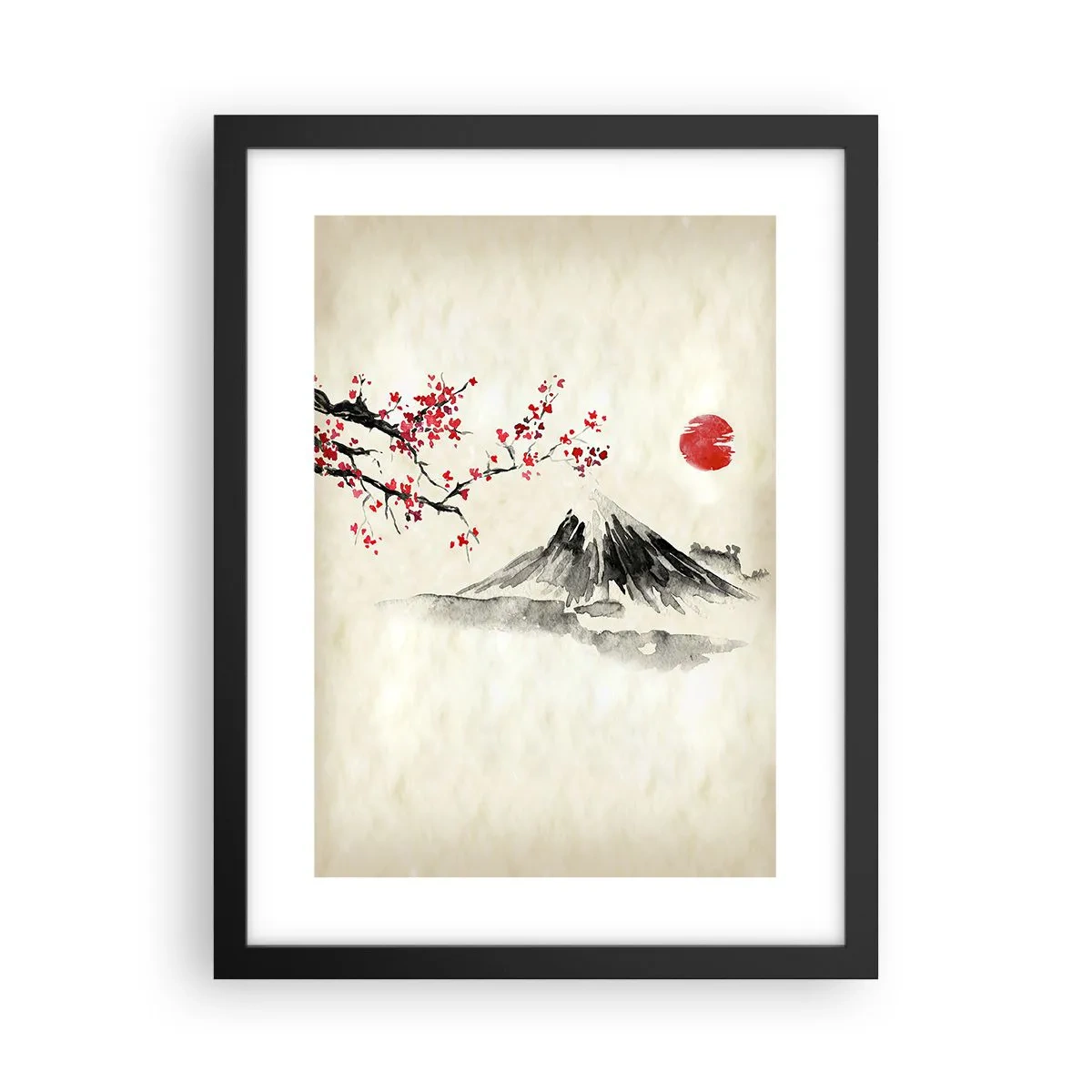 Póster en marco negro - Enamórate de Japón - 30x40 cm