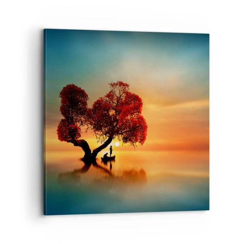 Cuadro sobre lienzo - Impresión de Imagen - La lejanía y el silencio del mundo - 70x70 cm