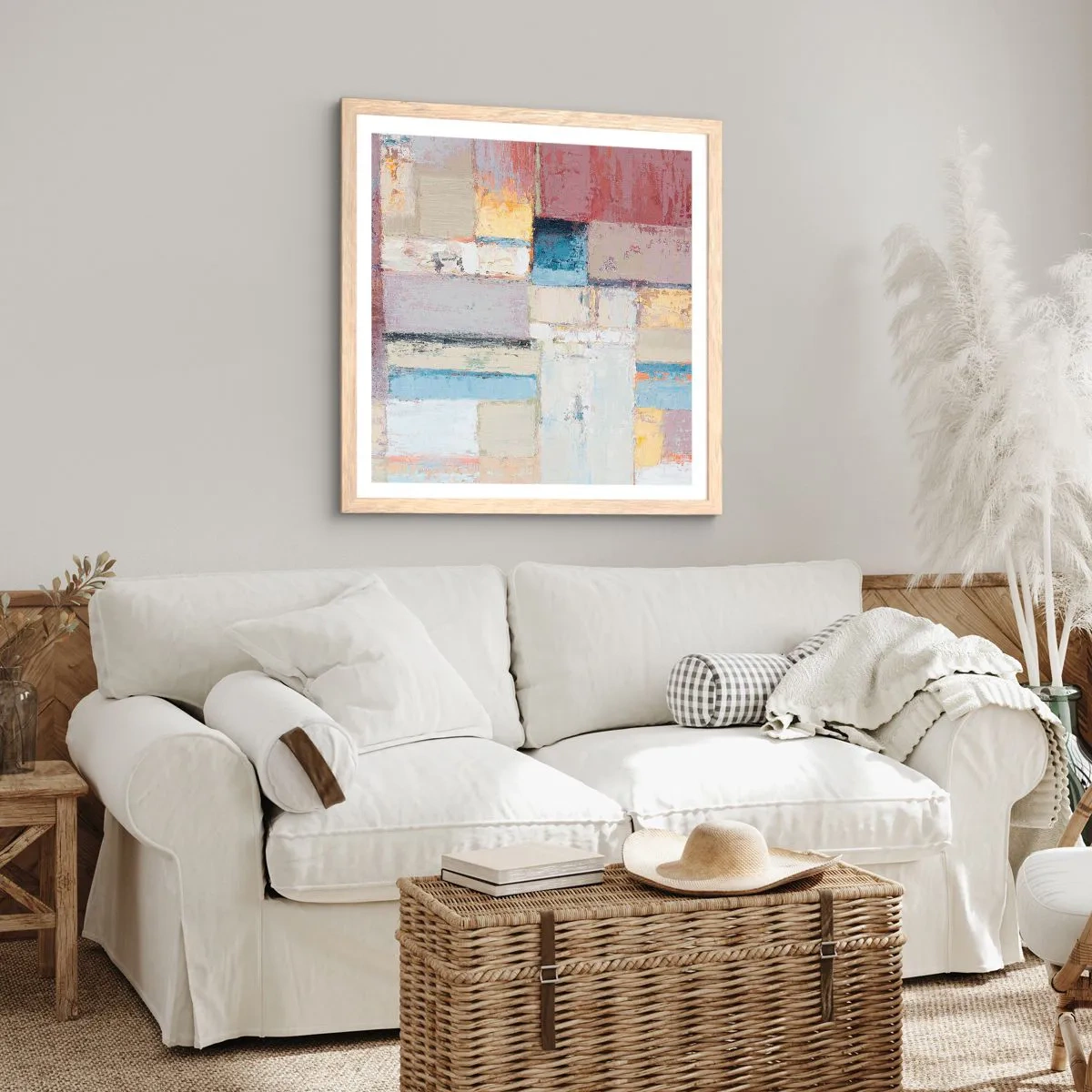 Póster en marco roble claro - La tranquilidad de la geometría - 60x60 cm