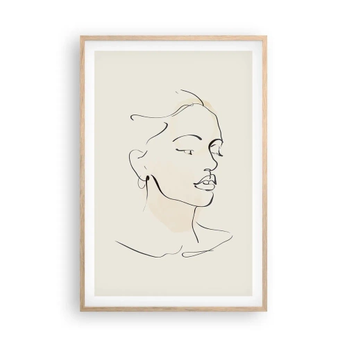 Póster en marco roble claro - Líneas que muestran seguridad - 61x91 cm