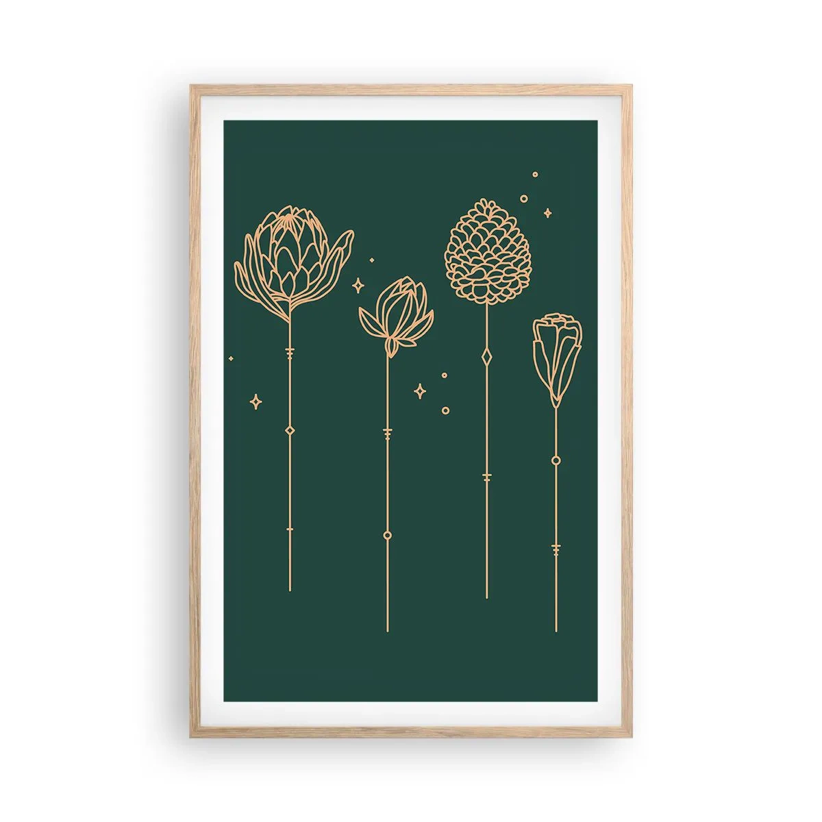 Póster en marco roble claro - La familia vegetal - 61x91 cm