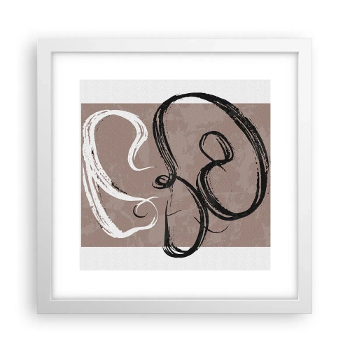 Póster en marco blanco - Composición: la búsqueda de la plenitud - 30x30 cm