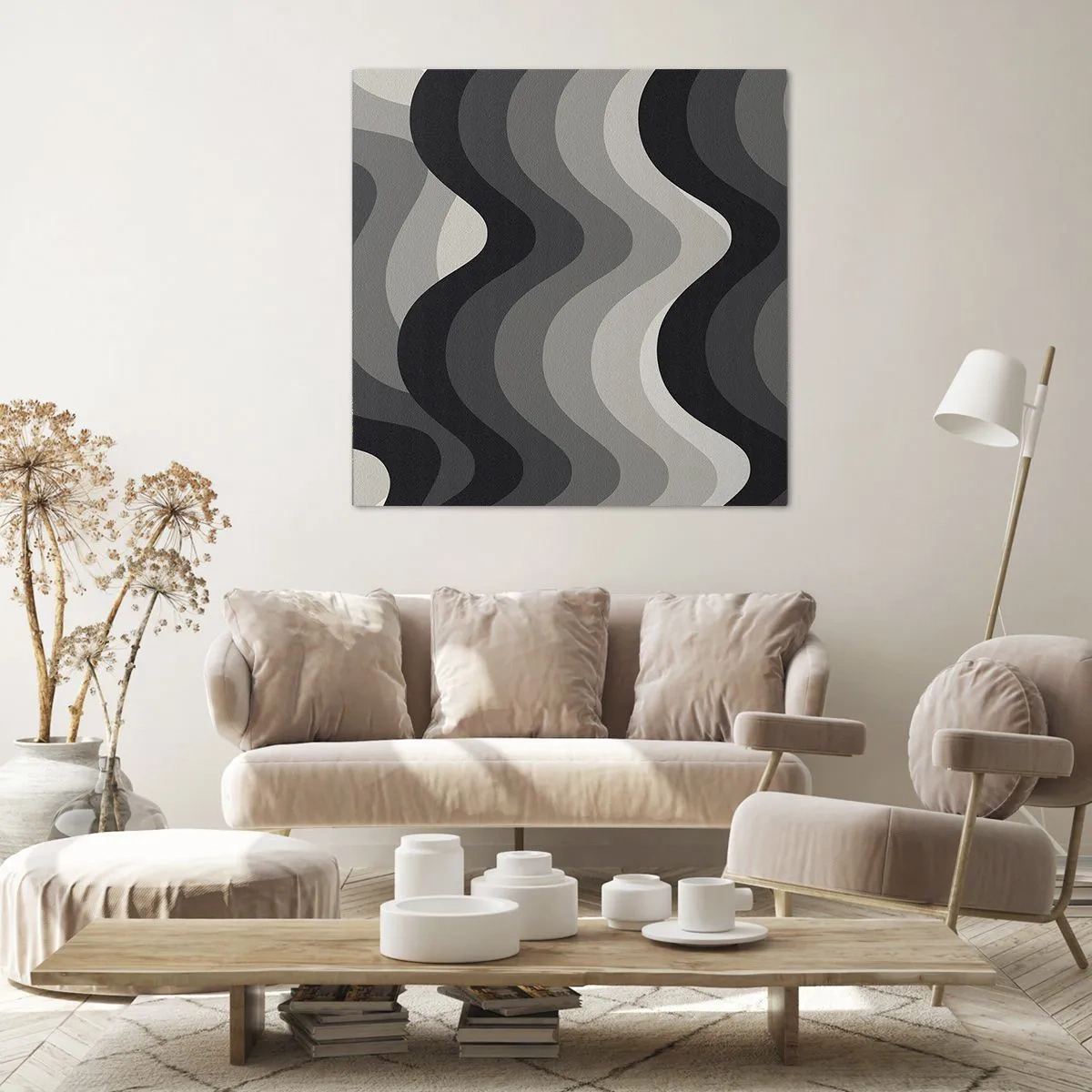 Cuadro sobre lienzo - Impresión de Imagen - Ola tras ola - 50x50 cm