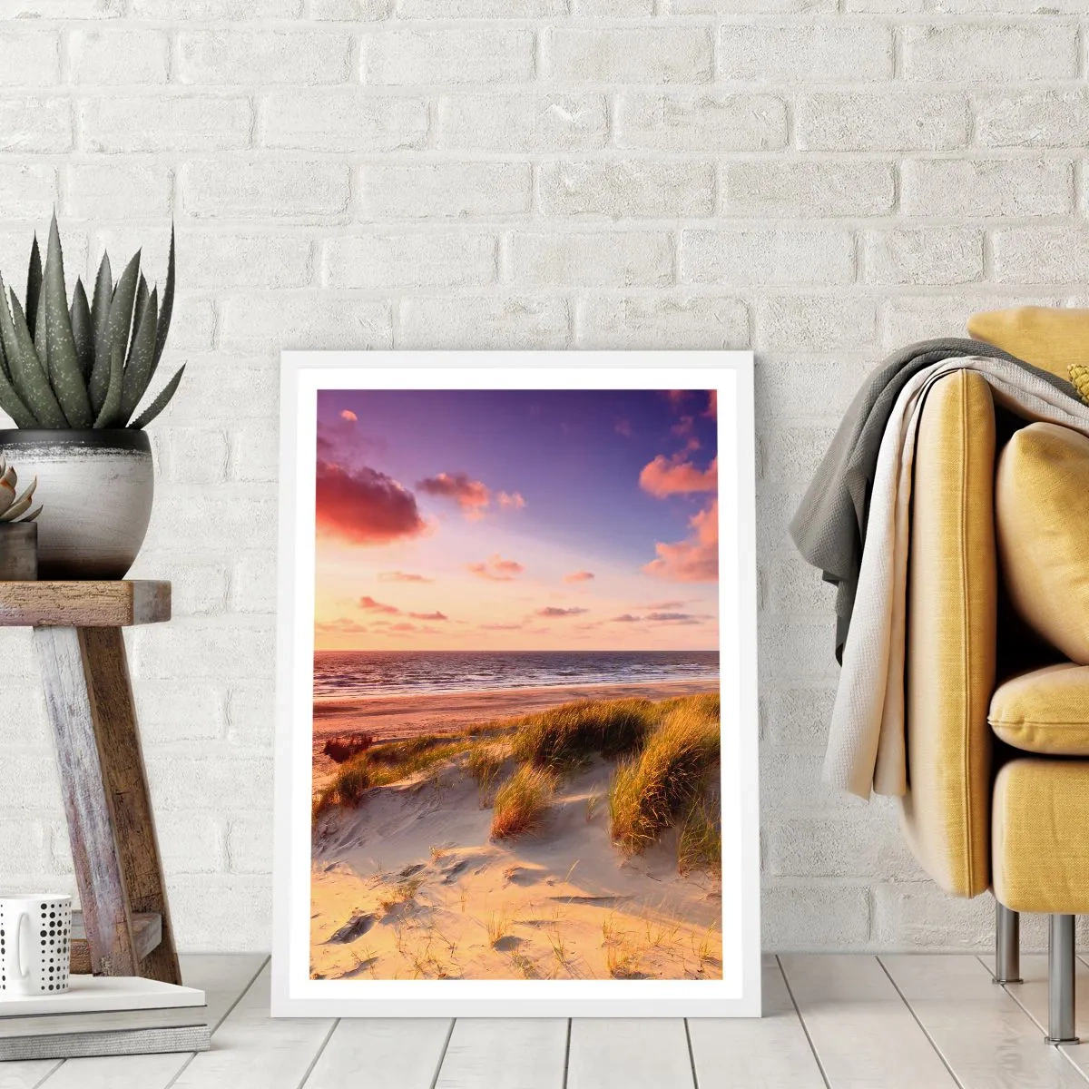 Póster en marco blanco - Se siente la brisa veraniega - 70x100 cm