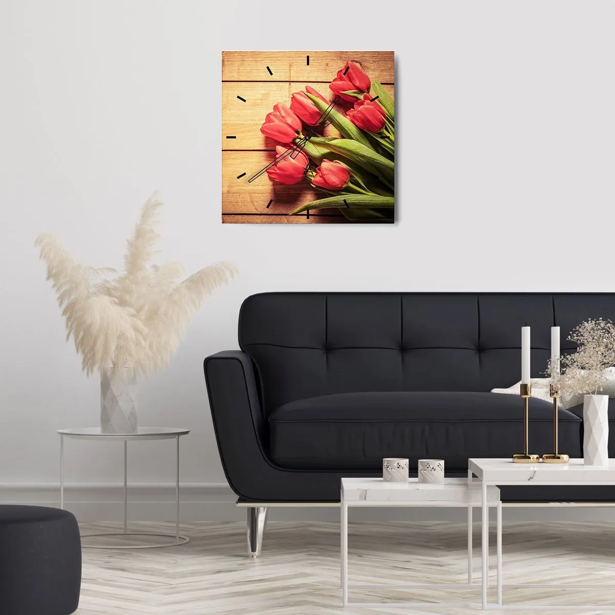 Reloj de pared - Reloj de vidrio - Una confesión primaveral - 40x40 cm