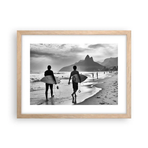 Póster en marco roble claro - Samba para una ola - 40x30 cm