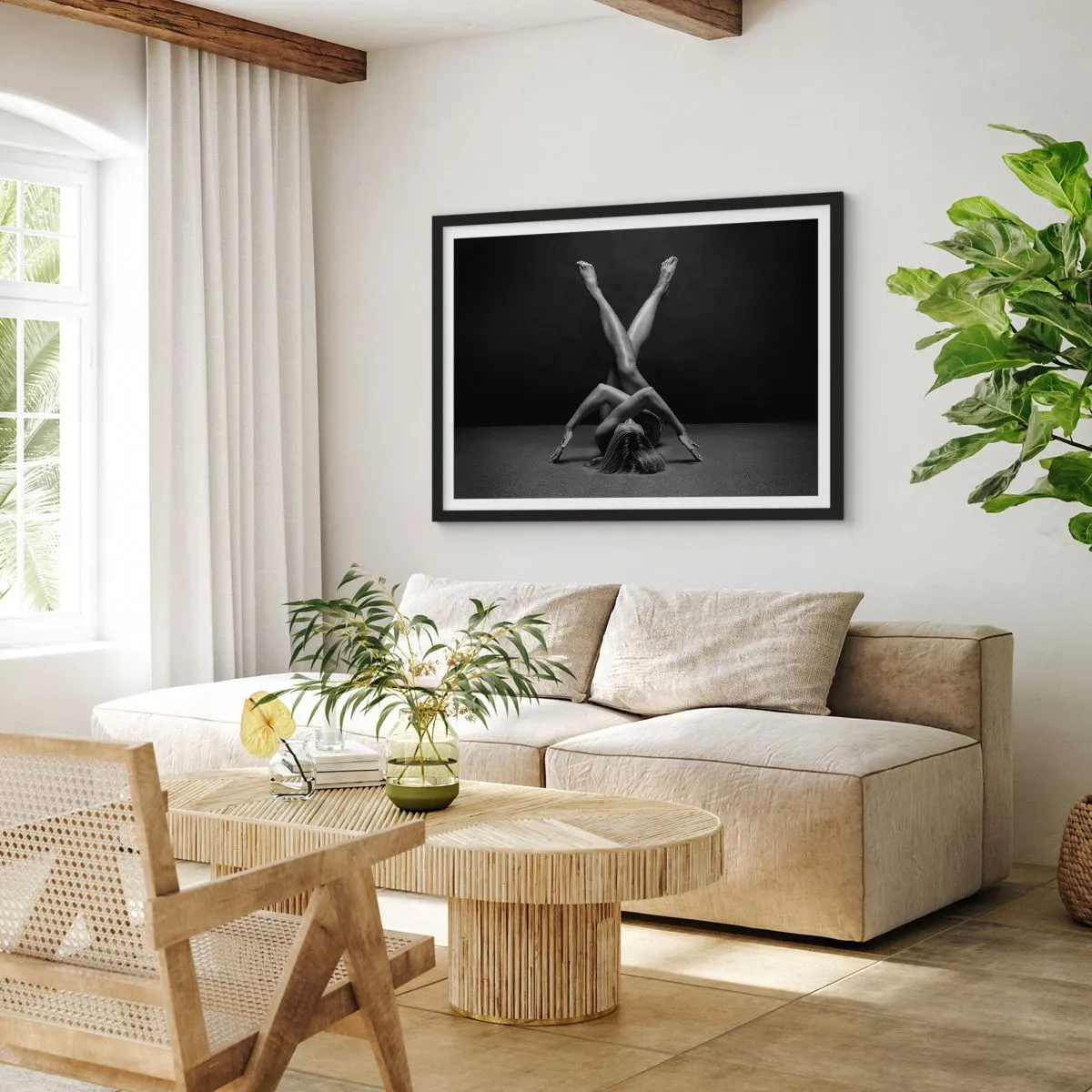 Póster en marco negro - Geometría al desnudo - 40x30 cm