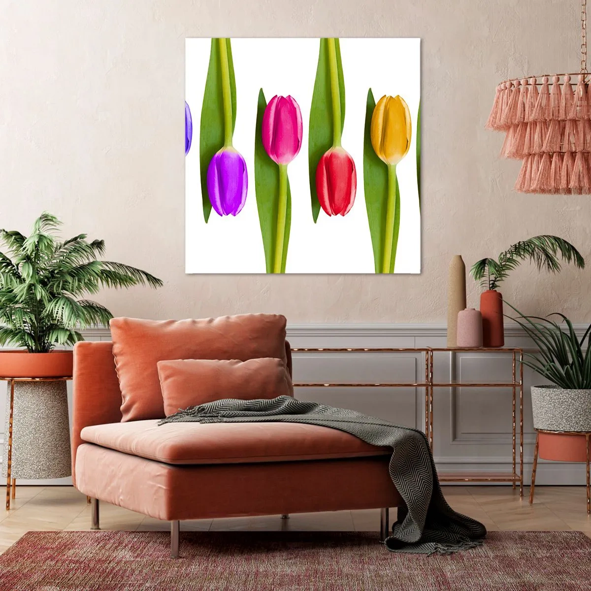Cuadro sobre lienzo - Impresión de Imagen - Composición del arco iris - 70x70 cm