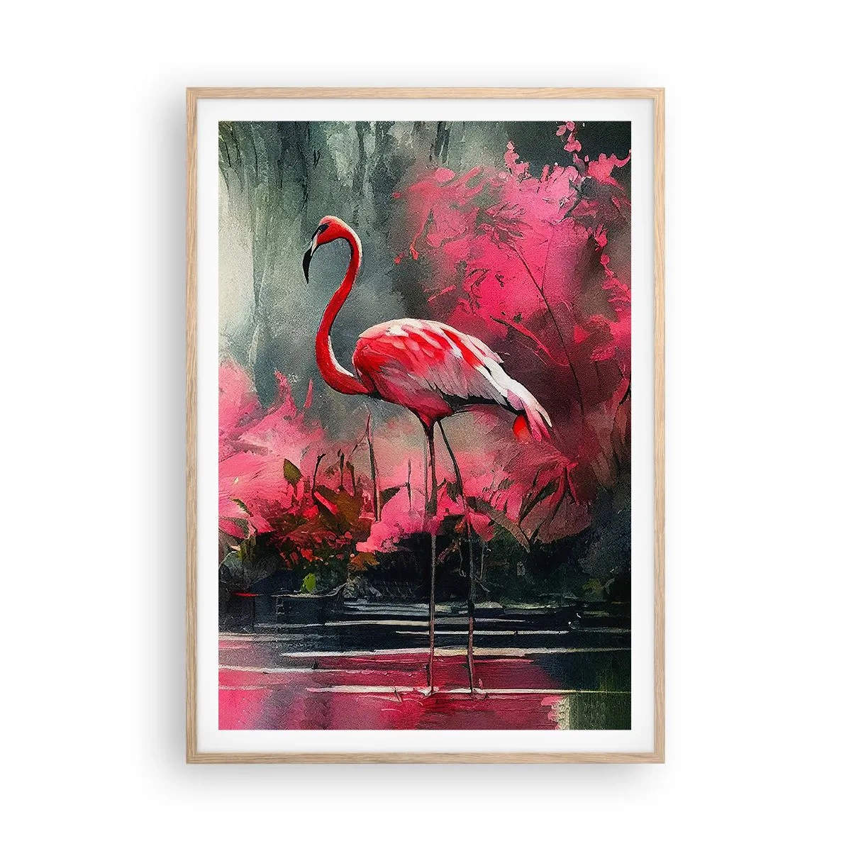 Póster en marco roble claro - Una lección de encanto natural - 70x100 cm