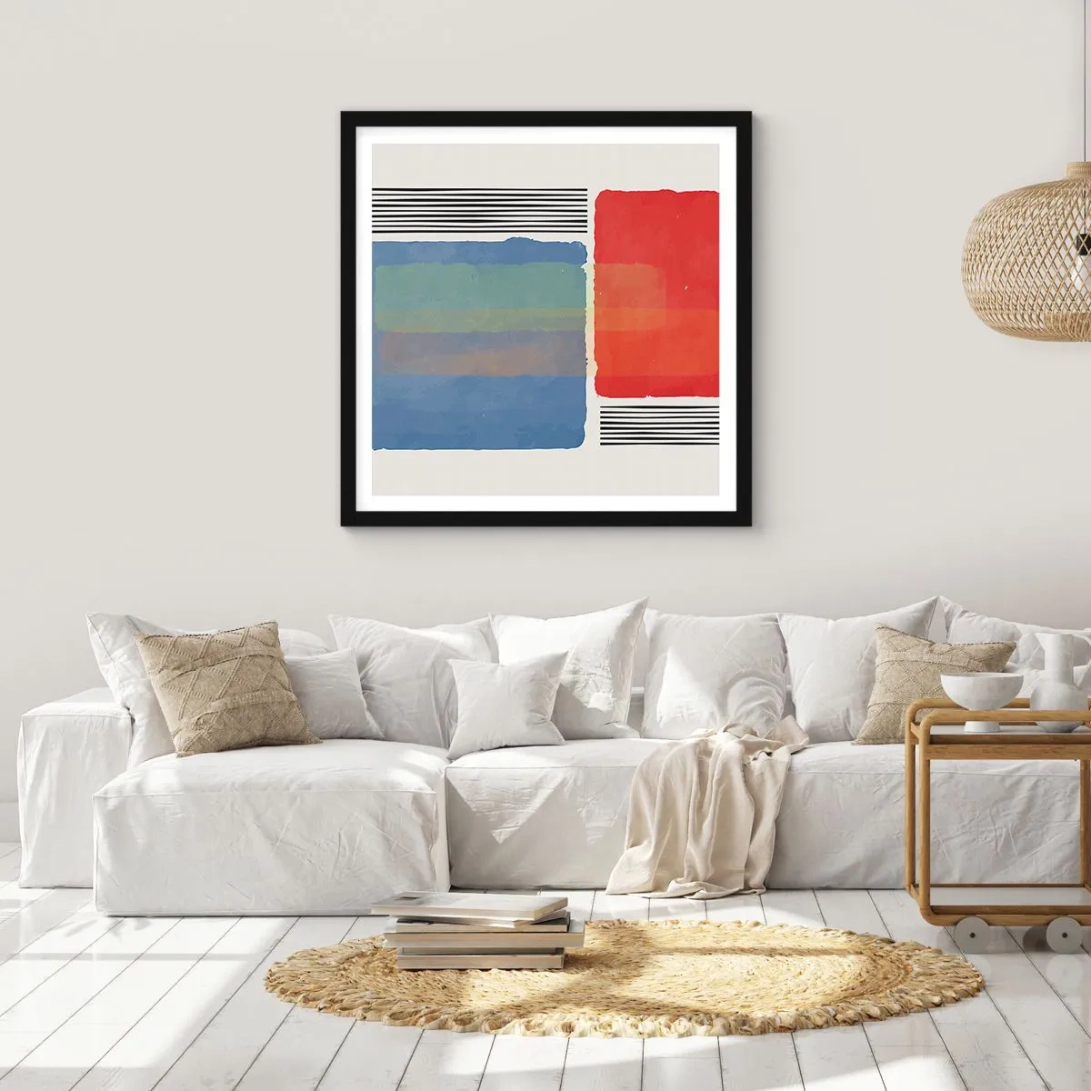 Póster en marco negro - Espíritu y alma de la geometría - 30x30 cm