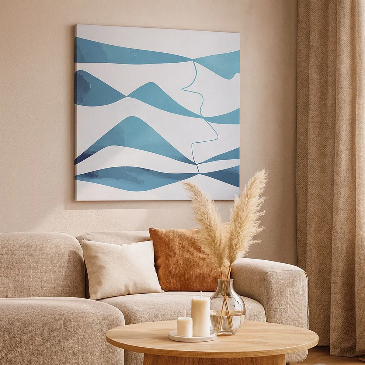 Cuadro sobre lienzo - Impresión de Imagen - Abstracción: un compuesto turquesa - 30x30 cm