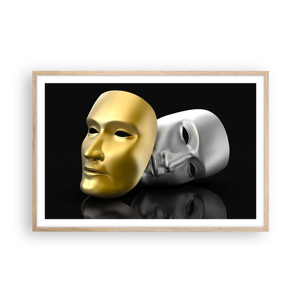 Póster en marco roble claro - La vida es un teatro - 91x61 cm