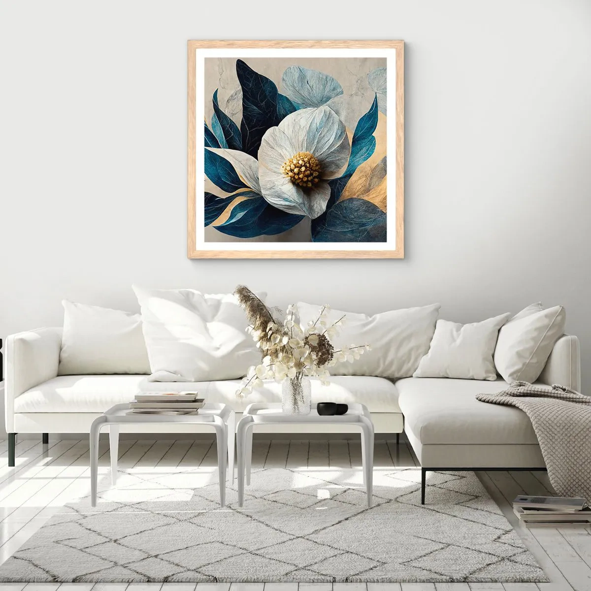 Póster en marco roble claro - Con un corazón de oro - 50x50 cm