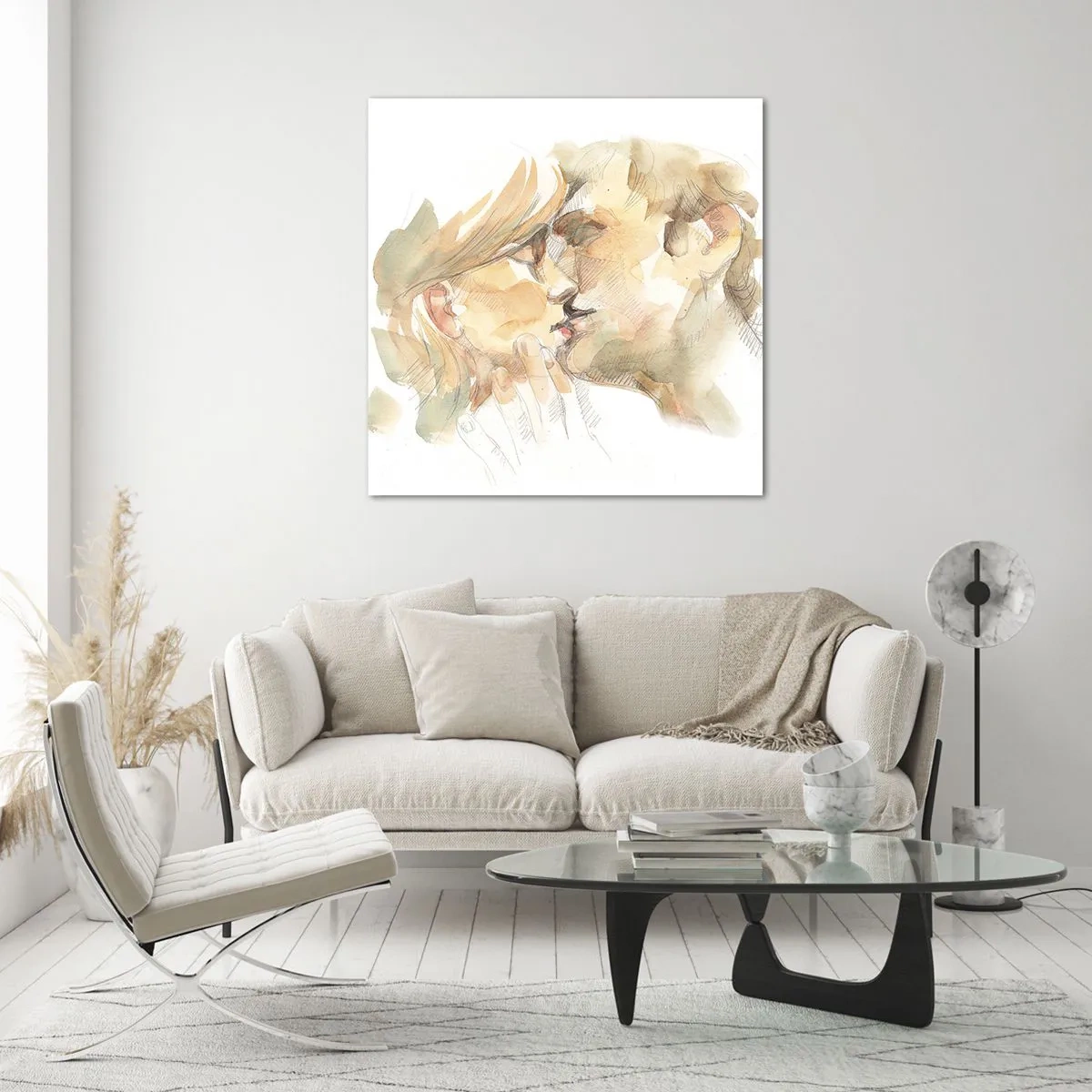 Cuadro sobre vidrio - Impresiones sobre Vidrio - ¿La media naranja encontrada? - 70x70 cm