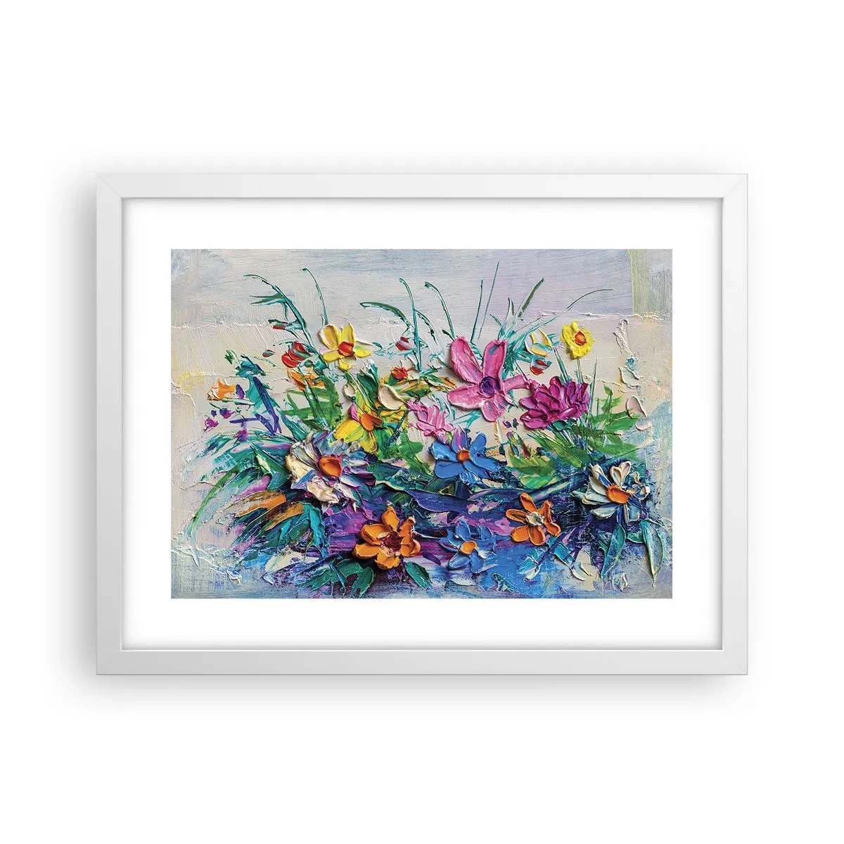Póster en marco blanco - La energía de las flores - 40x30 cm