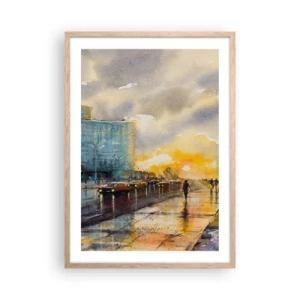 Póster en marco roble claro - Vida en la orilla - 50x70 cm