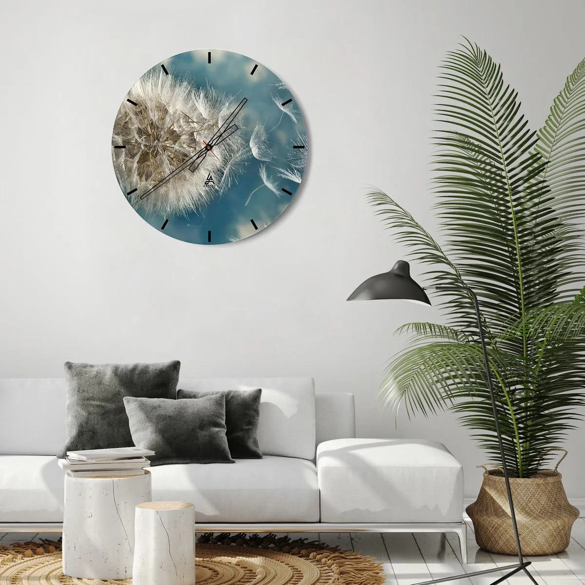 Reloj de pared - Reloj de vidrio - El aliento de un ángel - 30x30 cm