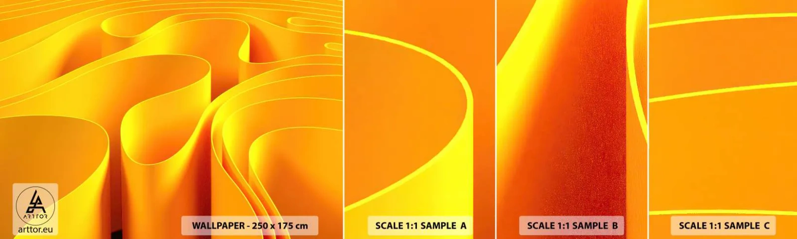 Muestra De Fotomural Standard Eco - Como las olas del sol - 3D, Moderno, Líneas - 100x30 cm