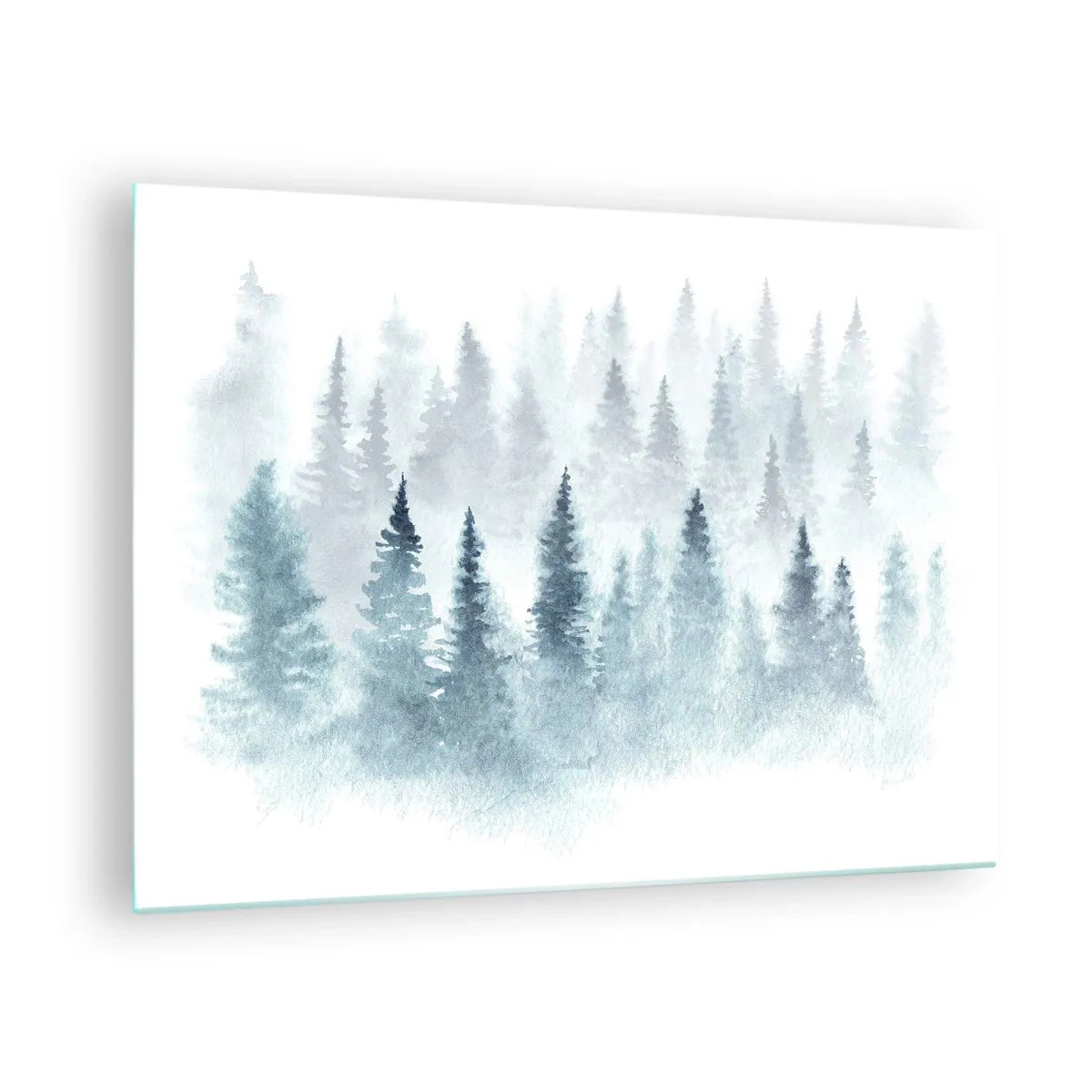 Cuadro sobre vidrio - Impresiones sobre Vidrio - Bosque de bambú envuelto en niebla - 70x50cm - Envuelto en la niebla - Decoración de pared moderna para salón y dormitorio ARTTOR