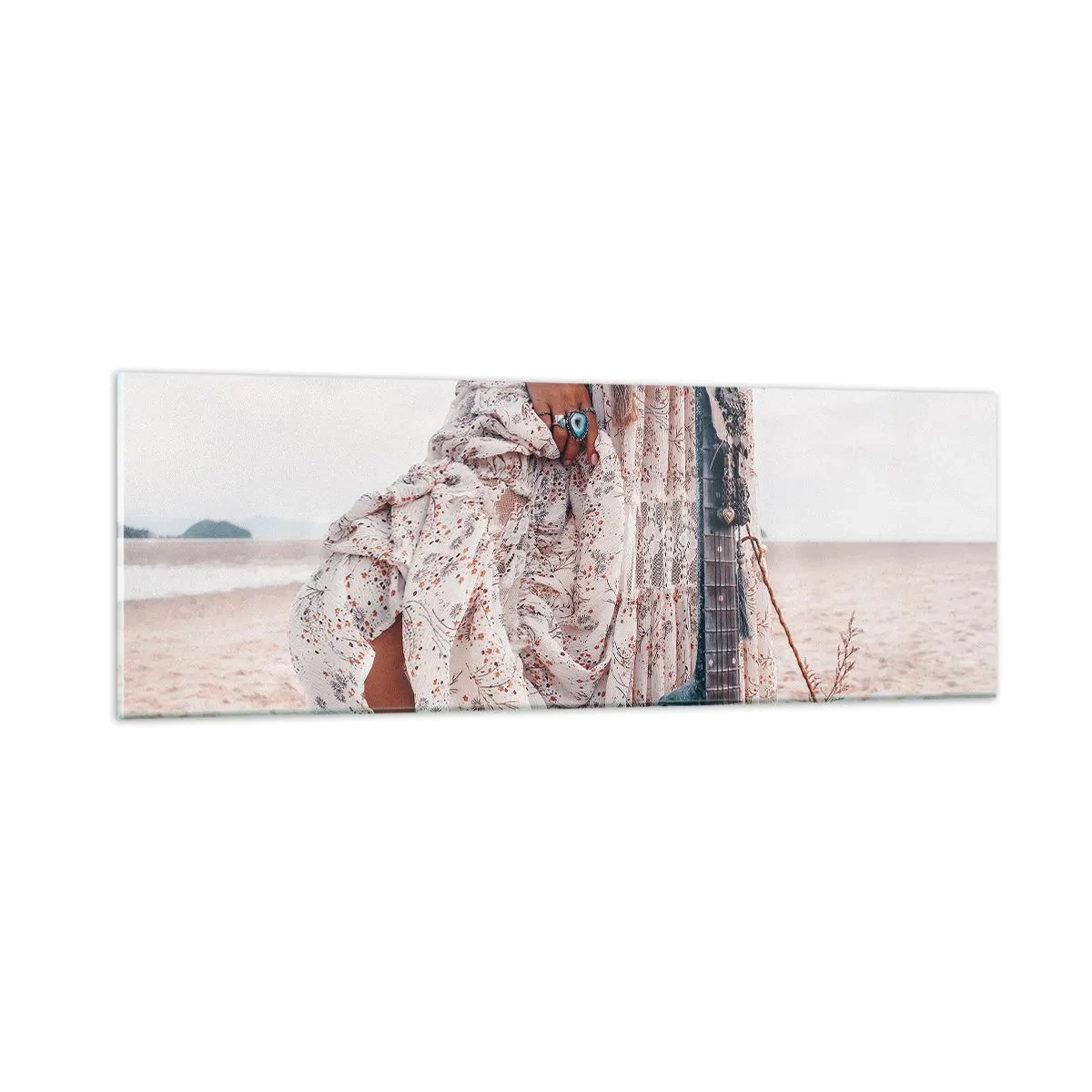 Cuadro sobre vidrio - Impresiones sobre Vidrio - Una flor en el camino - 90x30 cm