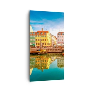 Cuadro sobre lienzo - Impresión de Imagen - Sobre el agua tan suave como un espejo - 65x120 cm