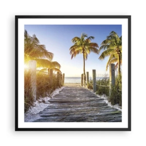 Póster en marco negro - Directo al paraíso - 60x60 cm