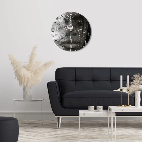 Reloj de pared - Reloj de vidrio - Descubrimiento del espíritu original - 40x40 cm