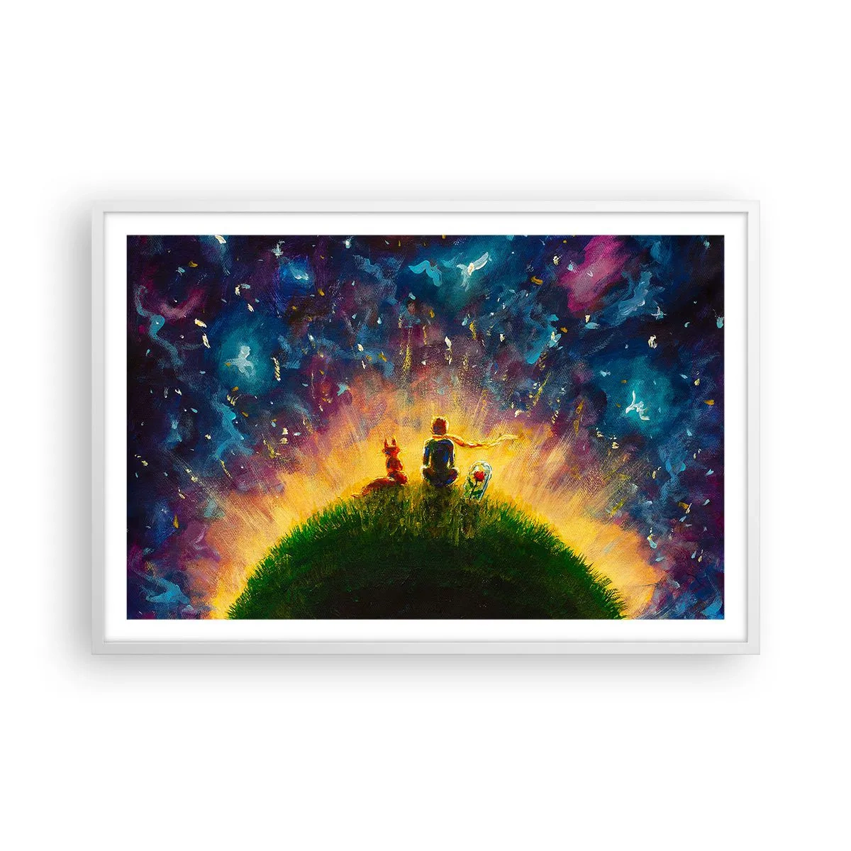 Póster en marco blanco - Amor y amistad - lo único entero - 91x61 cm