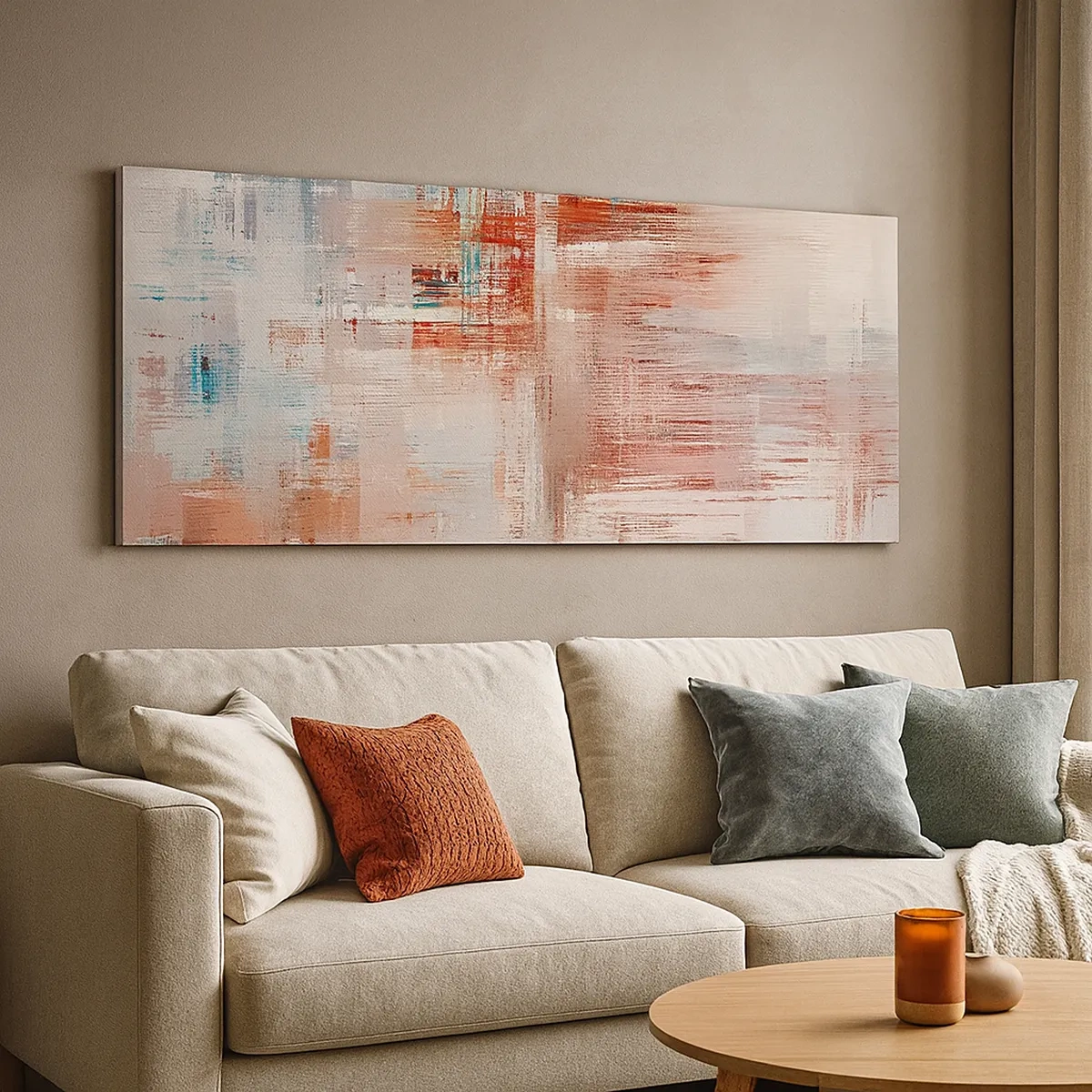 Cuadro sobre lienzo - Impresión de Imagen - Niebla rosa - 30x30 cm