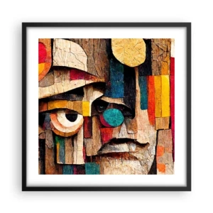 Póster en marco negro - Te veo... - 50x50 cm