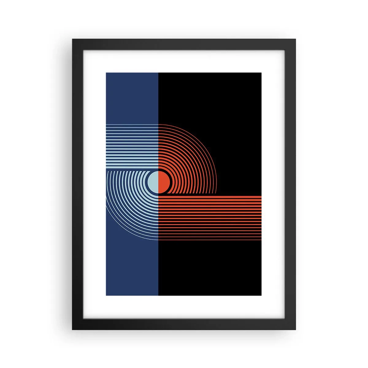 Póster en marco negro - En un abrazo geométrico - 30x40 cm