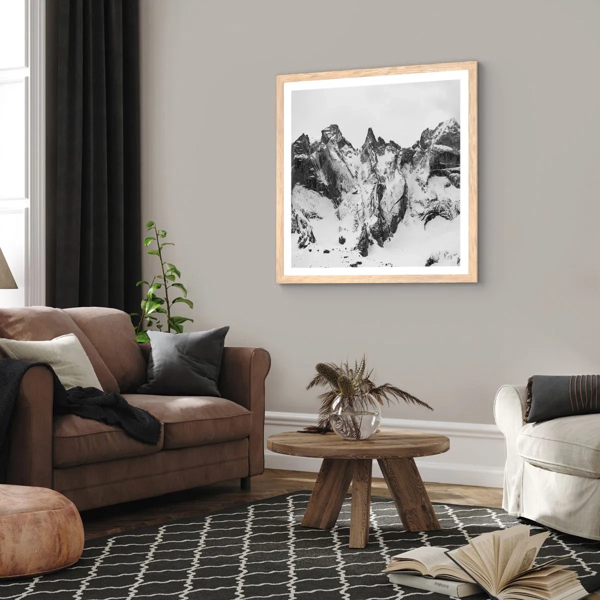Póster en marco roble claro - Cresta amenazante - 60x60 cm