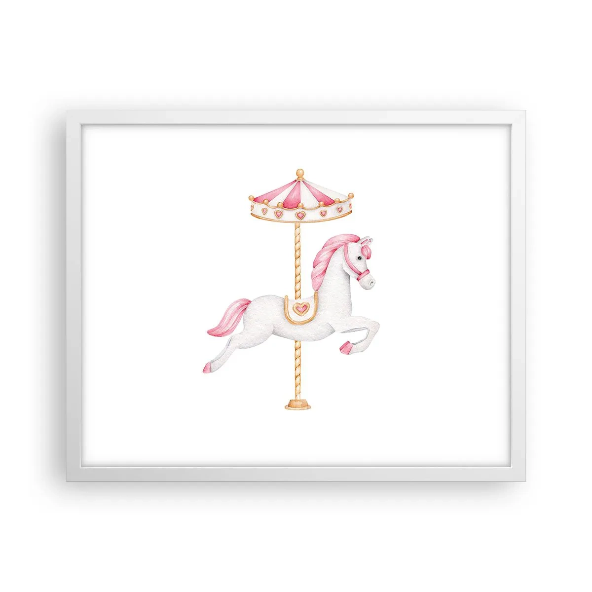 Póster en marco blanco - Partió al galope - 50x40 cm