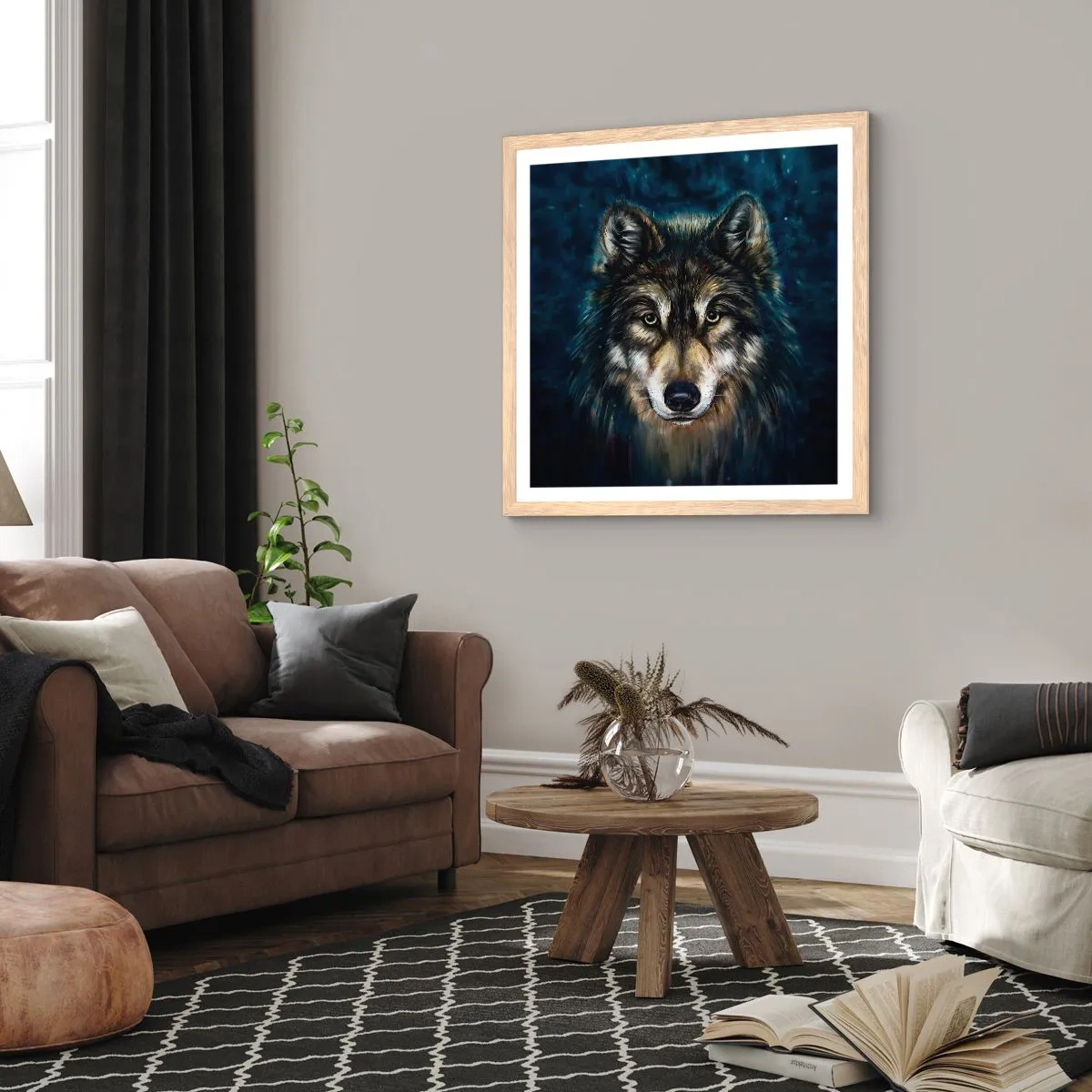 Póster en marco roble claro - ¿Alfa? Y omega - 40x40 cm
